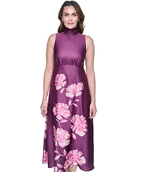 Eliza J Petite Halter Neck Zipper Midi Dress