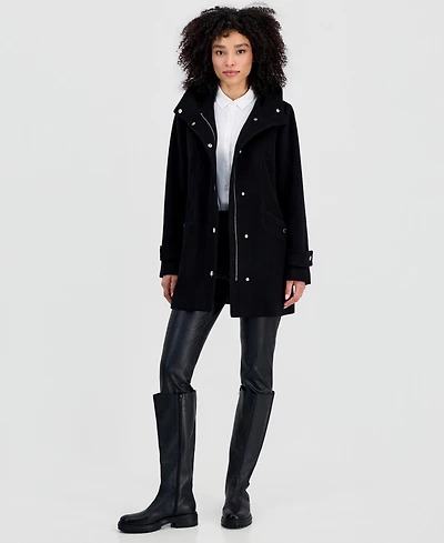 Michael Kors Women's Hooded Button-Front Coat, Created for Macy's