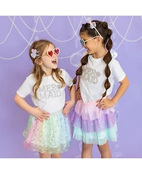 Sweet Wink Big Girls Mermaid Pearl Patch Short Sleeve T-Shirt