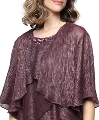 Sl Fashions Women's Embellished Crewneck Jacket Dress