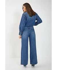 Nasty Gal Women's Denim Jewel Baggy Jeans