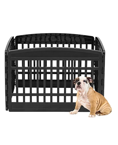 Iris 24" Exercise 4-Panel Pet Playpen, Dog Playpen for Puppy Small Dogs Keep Pets Secure Easy Assemble Easy Storing Customizable Non-Skid Rubber
