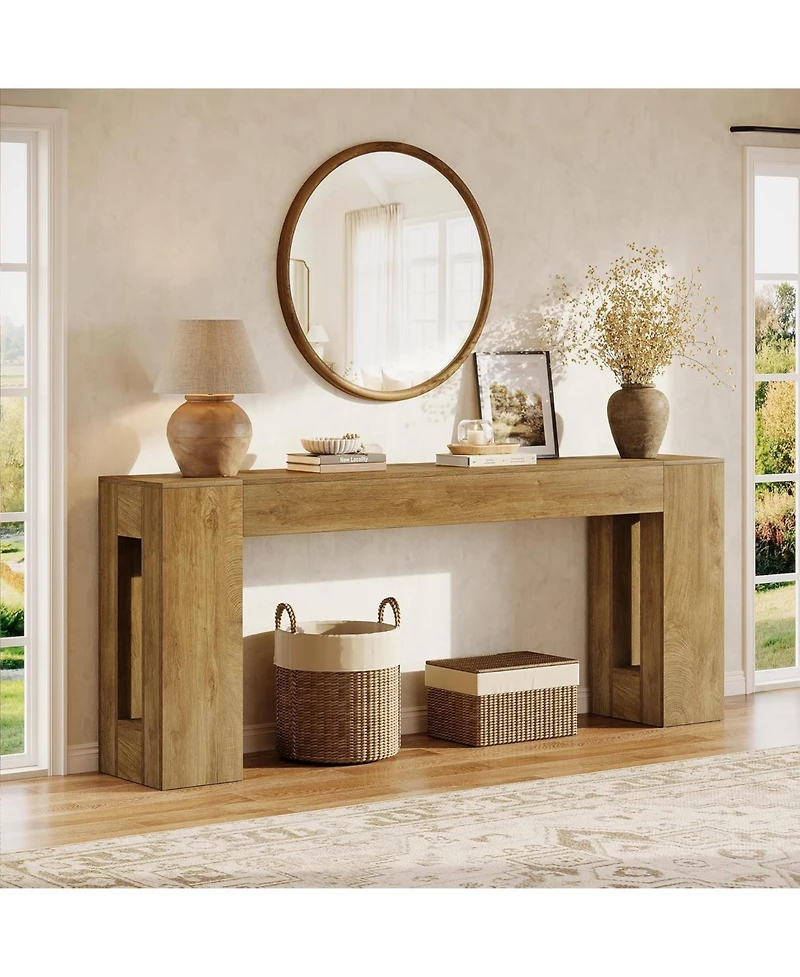 Tribesigns 79-Inch Extra Long Console Tables for Entryway, Farmhouse Narrow Sofa Table Behind Couch with Thick Legs, Wooden Entryway Accent Furniture