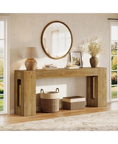 Tribesigns 79-Inch Extra Long Console Tables for Entryway, Farmhouse Narrow Sofa Table Behind Couch with Thick Legs, Wooden Entryway Accent Furniture
