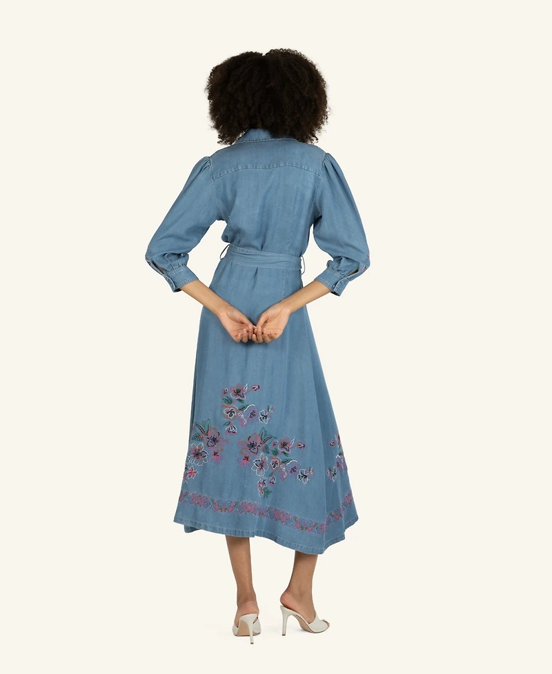 Super Natural by Secret Mission Women's Lynn Dress with Flower Embroidery