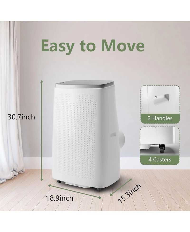 Xo 14,000 Btu Portable Air Conditioner with 3-in-1 Cooling, Dehumidifier and Fan, Quiet Sleep Mode, Remote and Dual Exhaust