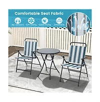 Boyel Living 3 Pieces Outdoor Folding Chair Set Portable Folding Chair Set