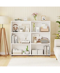 Gymax 2PCS Bookshelf 3-Tier Bookcase w/Anti-Tipping Kit for Living Room Home Office