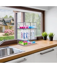 Sorbus 12 Small Clear Stackable Pull-Out Storage Organizer Bins for Baby Bottles, Bathroom, Kitchen and More