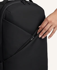 Daily Origami Backpack - 16inch Laptop Bag Black Ultra Satin Nylon Unisex Work and Travel Multi-Compartment