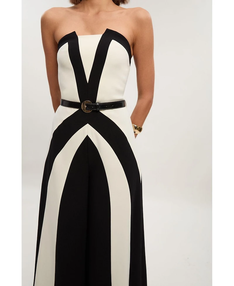 Karen Millen Women's Block Bandeau Jumpsuit