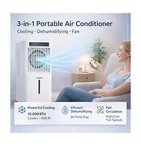 Xo 3-Speed Evaporative Cooler, Cooling Fan for Living Room, Office and Garage with 2.6 gal Water Tank