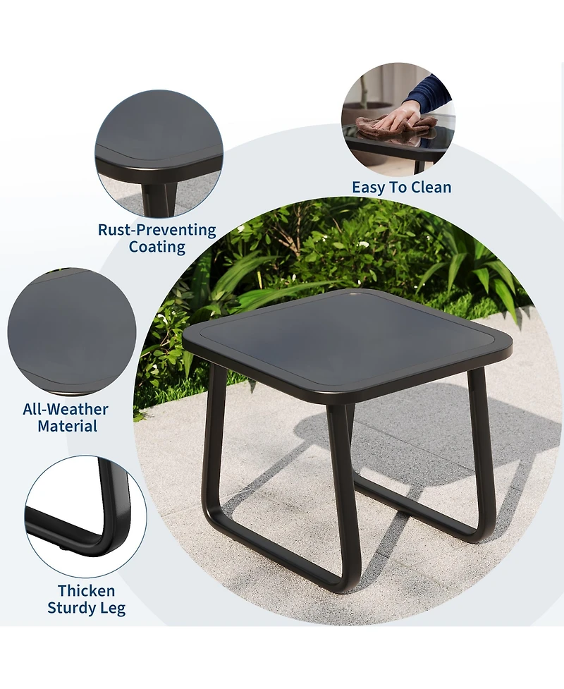 Gaomon Stylish Patio Bar Chair Set - 3-Piece Outdoor Bistro Furniture, Durable for Garden, Lawn, Yard, Balcony, Poolside, Backyard Black