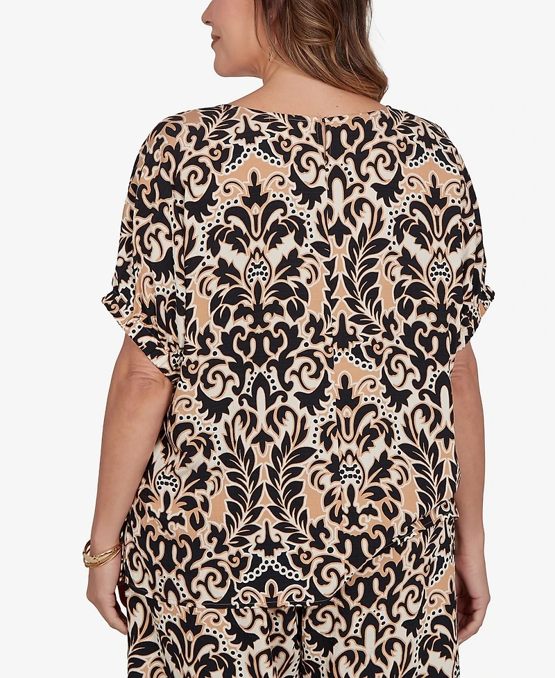 Ruby Rd. Plus Damask Textured T-Shirt