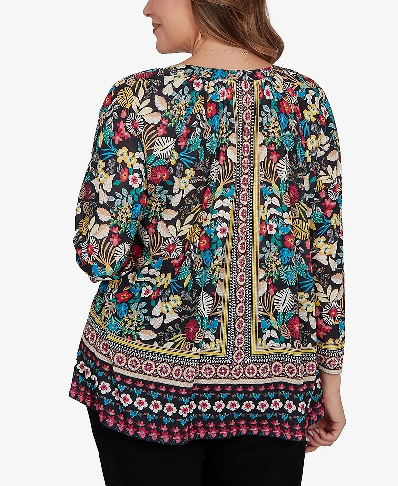 Ruby Rd. Plus Paradise Tropic Print Knit Top
