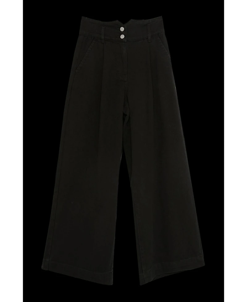 Karen Millen Women's Denim Wide Leg High Waisted Jeans
