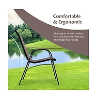 Boyel Living 4 Pieces Stackable Patio Dining Chairs Set with Armrest