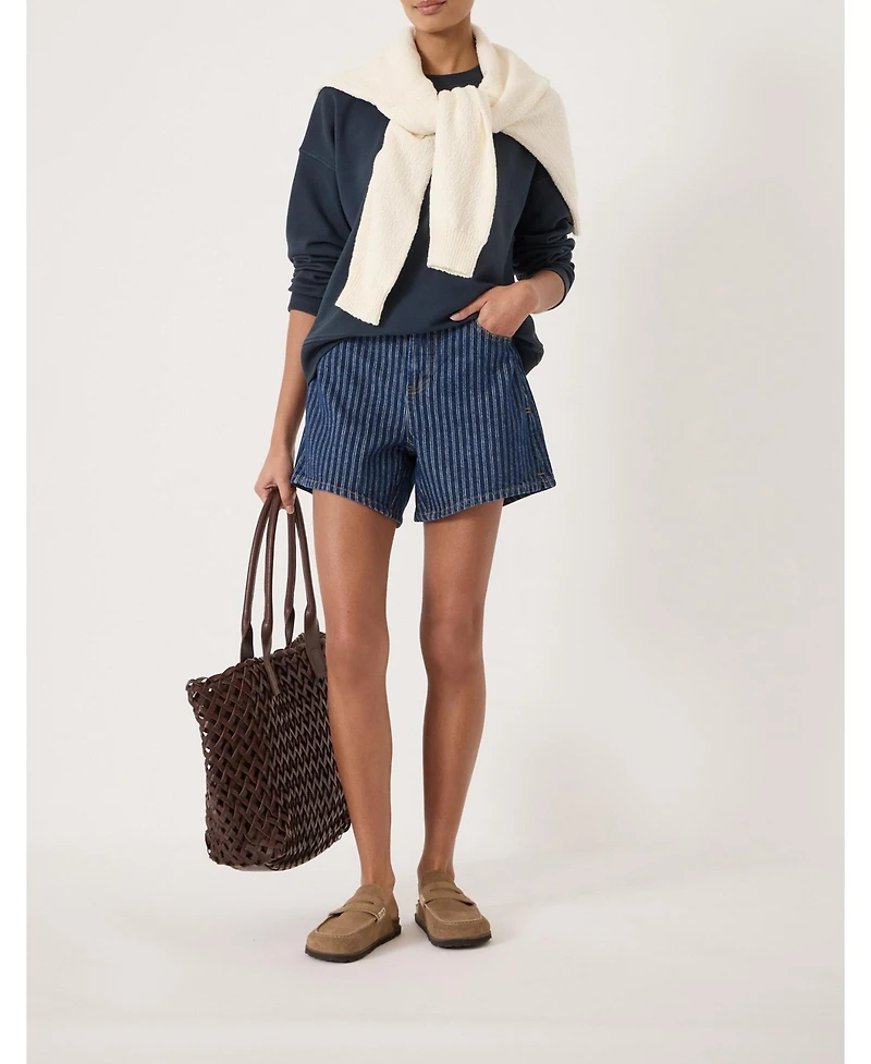 Hush Women's Essential Denim Striped Shorts