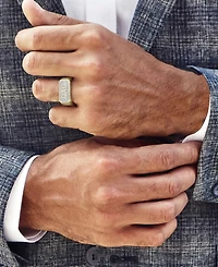 Macy's Men's Diamond (1/5 ct. t.w.) Dad Band Ring in 14k Gold Plated Sterling Silver