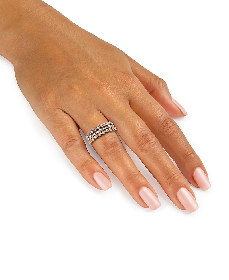 3-Pc. Set Diamond Stacking Rings (3/8 ct. t.w.) 14k Gold, White Gold & Rose