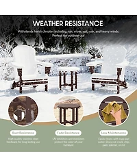 WestinTrends 12 Piece Set Outdoor Adirondack Chair With Ottoman Side Table
