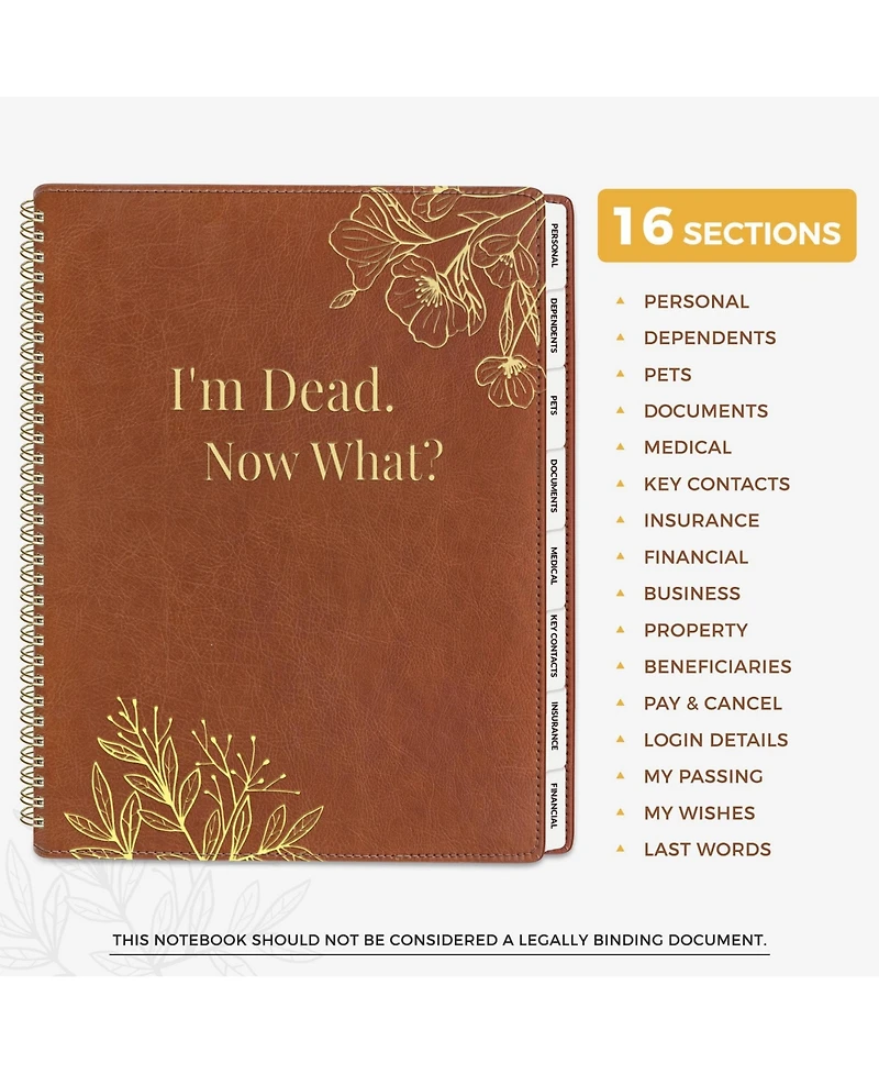 Gnuadz End Of Life Planner Spiral-bound Estate Organizer