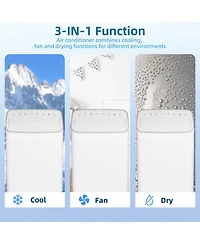 Xo 12,000 Btu Portable Ac, 3-in-1 Cooling, Fan and Dehumidifying, Remote Control, Timer, Window Kit, Wheels and Handles