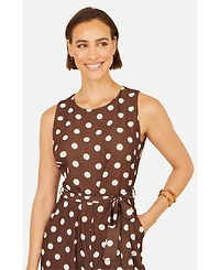 Yumi Women's Polka Dot Culotte Jumpsuit