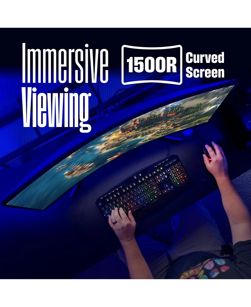 Westinghouse 34" Curved Ultrawide Gaming Monitor, 180Hz, Qhd 3440x1440, Amd FreeSync, 2xDP & 2xHDMI