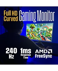 Westinghouse 32" Curved Gaming Monitor, 240Hz, 1080p, 1500R, Amd FreeSync, Built-in Speakers