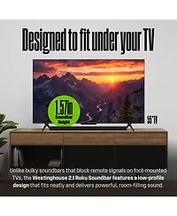 Westinghouse 2.0 Compact Soundbar, 120W with Dolby Atmos & Digital Plus, eARC Hdmi, Bluetooth, Roku Tv Ready