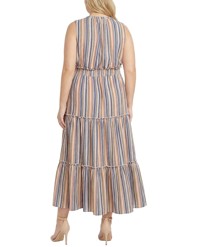 Ny Collection Plus Sleeveless Crinkled Maxi Dress