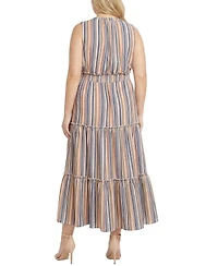 Ny Collection Plus Sleeveless Crinkled Maxi Dress