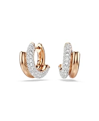 Swarovski Rose Gold-Tone Plated Gleaming Tubular Huggie Earrings