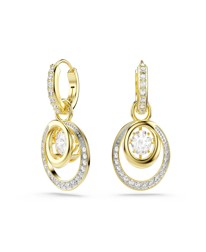 Swarovski Gold-Tone Plated Mini Pave Hoop Earrings