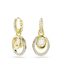 Swarovski Gold-Tone Plated Mini Pave Hoop Earrings