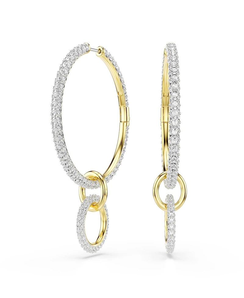 Swarovski Gold-Tone Plated Interconnected Hoop Earrings