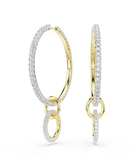 Swarovski Gold-Tone Plated Interconnected Hoop Earrings