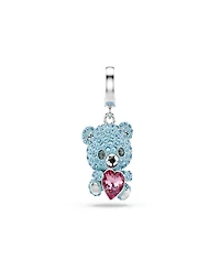 Swarovski Rhodium-Plated Playful Teddy Bear Charm