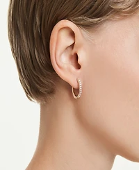 Swarovski Rose Gold-Tone Geometric Hoop Earrings