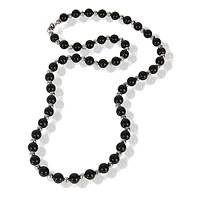 Pre-Owned Tiffany & Co Sterling Silver Onyx and Silver Bead Necklace
