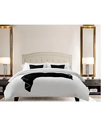 Boyel Living Upholstered Bed with Curved Button Tufted Headboard Modern Platform Frame Solid Wood Structure