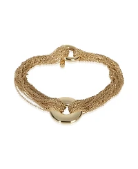 Pre-Owned Tiffany and Co Yellow Gold Multistrand Toggle Bracelet