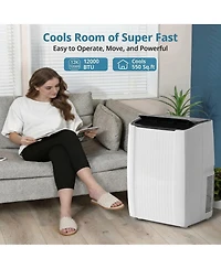 Xo 12,000 Btu Portable Ac, 5-in-1 Cooling, Dehumidifier, Fan, Auto and Sleep, Remote, Led Display for 550 Sq. Ft