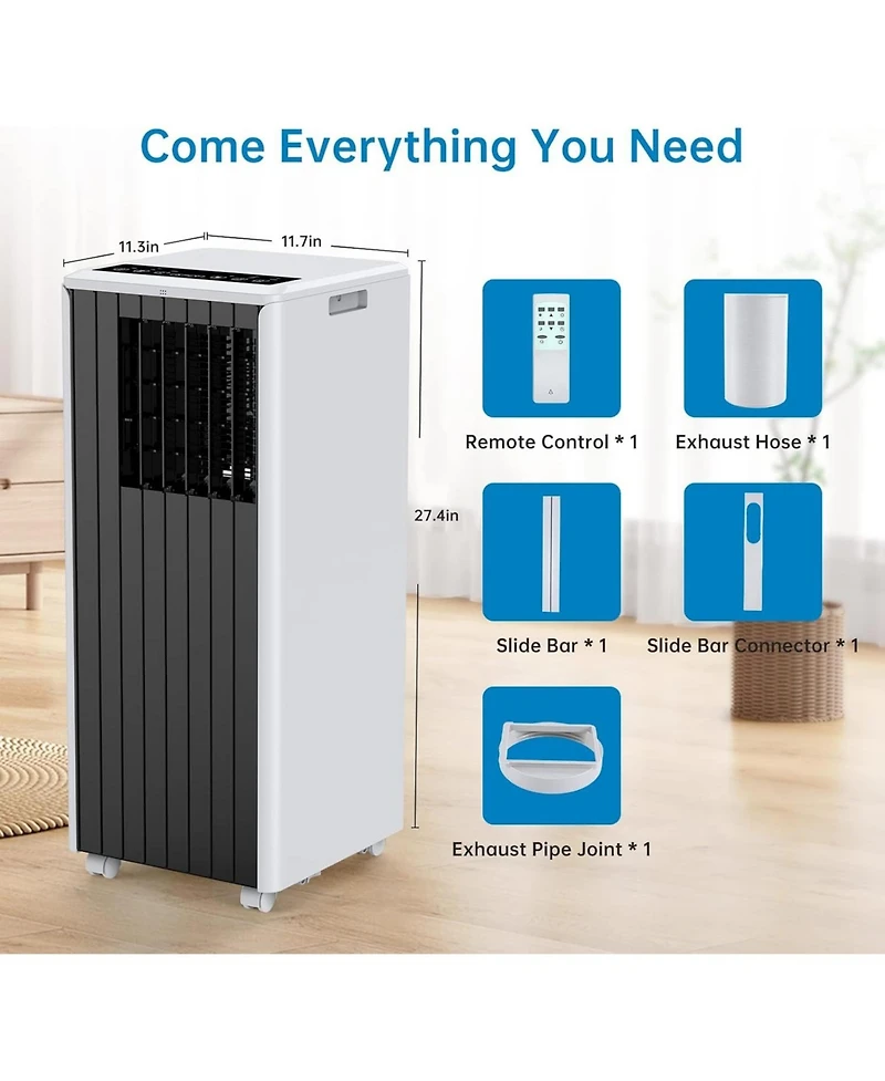 Xo 2-Piece Set of 8,000 Btu Portable Air Conditioners with 3-in-1 Cooling, Dehumidifier and Fan, Quiet 50 dB Sleep Mode
