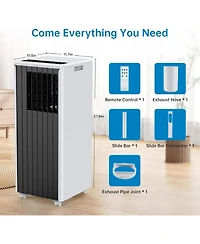 Xo 2-Piece Set of 8,000 Btu Portable Air Conditioners with 3-in-1 Cooling, Dehumidifier and Fan, Quiet 50 dB Sleep Mode