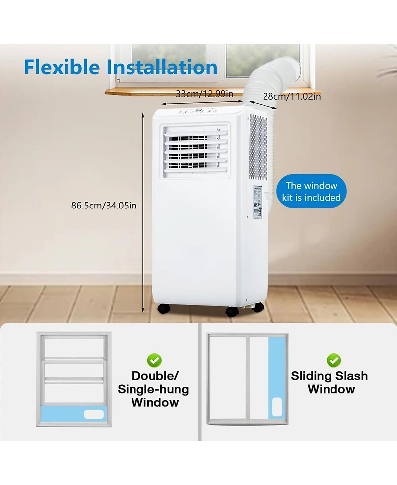 Xo 10000 Btu Portable Air Conditioner with Remote, 3-in-1 Cooling, Dehumidifier and Fan for Rooms up to 450 Sq.Ft