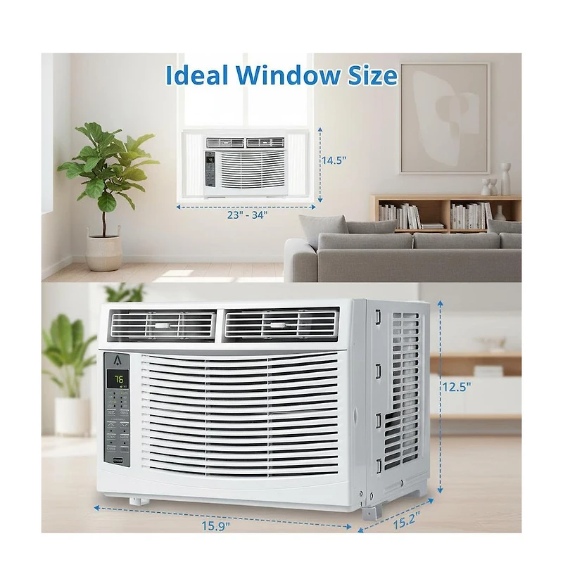 Xo 6000 Btu Window Air Conditioner, Fast Cooling to 250 Sq.Ft.,Remote Control