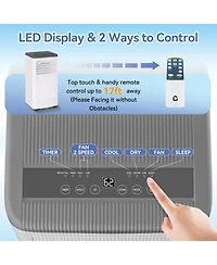 Xo 10,000 Btu Portable Ac with Remote, Led Display, 24-Hour Timer, Self-Evaporating Window Kit for Up to 560 Sq. Ft