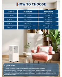 Xo 10,000 Btu Portable Drain-Free Ac with Remote, Led Touchscreen and Timer, Ultra-Quiet for Rooms Up to 215 Sq. Ft